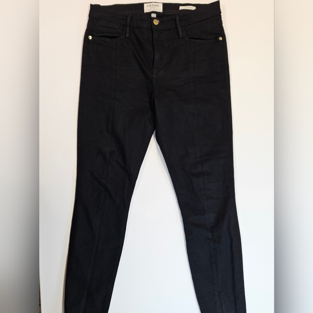 Frame Le High Skinny Stretch Jeans Womens Size 29 Black